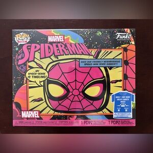 FUNKO POP MARVEL SPIDER-MAN BLACKLIGHT T-SHIRT BOX SET NEW IN BOX SEALED